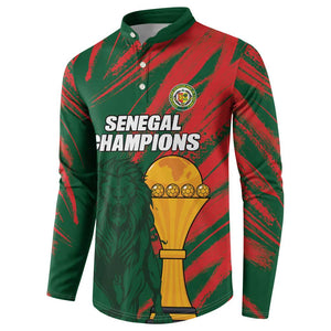 Custom Senegal Champions Football Button Sweatshirt Lions of Teranga Rise Again