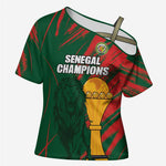 Custom Senegal Champions Football Cross Shoulder Shirt Lions of Teranga Rise Again