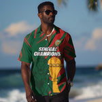 Custom Senegal Champions Football Hawaiian Shirt Lions of Teranga Rise Again