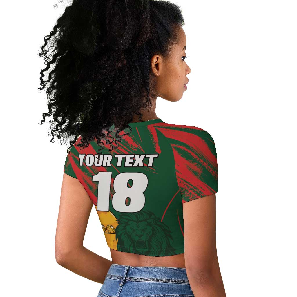 Custom Senegal Champions Football Raglan Cropped T shirt Lions of Teranga Rise Again