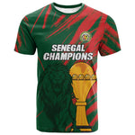 Custom Senegal Champions Football T shirt Lions of Teranga Rise Again