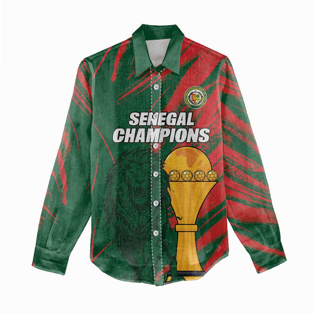 Custom Senegal Champions Football Women Casual Shirt Lions of Teranga Rise Again