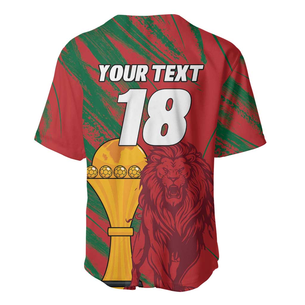 Custom Morocco Champions Football Baseball Jersey Atlas Lions Grunge Motif