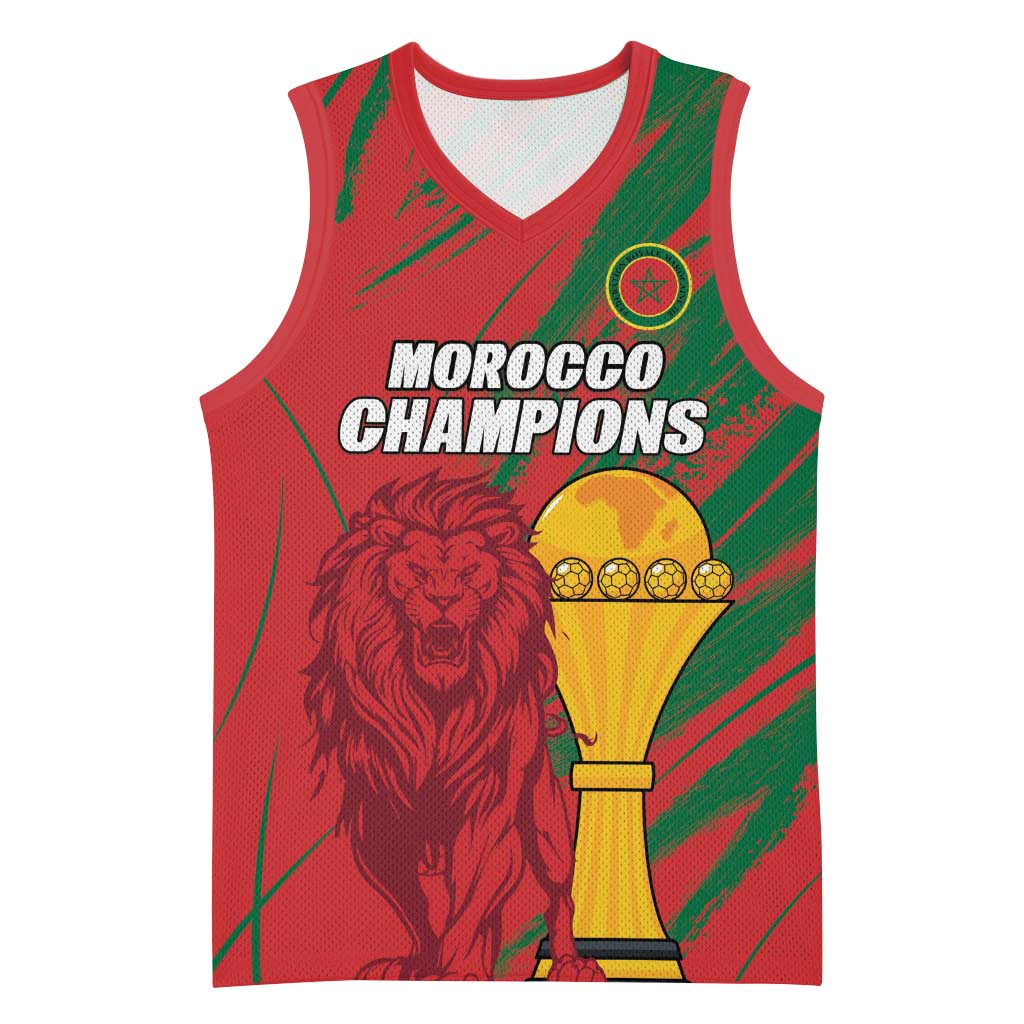 Custom Morocco Champions Football Basketball Jersey Atlas Lions Grunge Motif