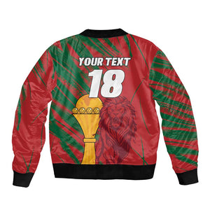 Custom Morocco Champions Football Bomber Jacket Atlas Lions Grunge Motif