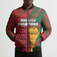 Custom Morocco Champions Football Bomber Puffer Jacket Atlas Lions Grunge Motif