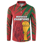 Custom Morocco Champions Football Button Sweatshirt Atlas Lions Grunge Motif