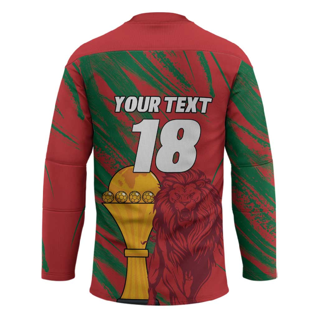 Custom Morocco Champions Football Hockey Jersey Atlas Lions Grunge Motif