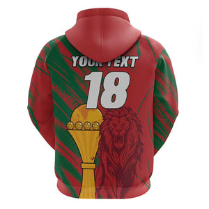 Custom Morocco Champions Football Hoodie Atlas Lions Grunge Motif