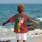 Custom Morocco Champions Football Kid Hawaiian Shirt Atlas Lions Grunge Motif