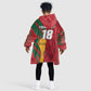 Custom Morocco Champions Football Kid Wearable Blanket Hoodie Atlas Lions Grunge Motif