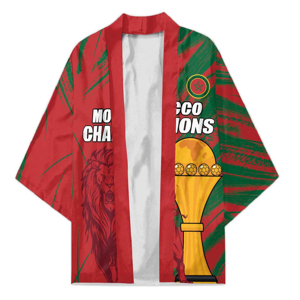 Custom Morocco Champions Football Kimono Atlas Lions Grunge Motif