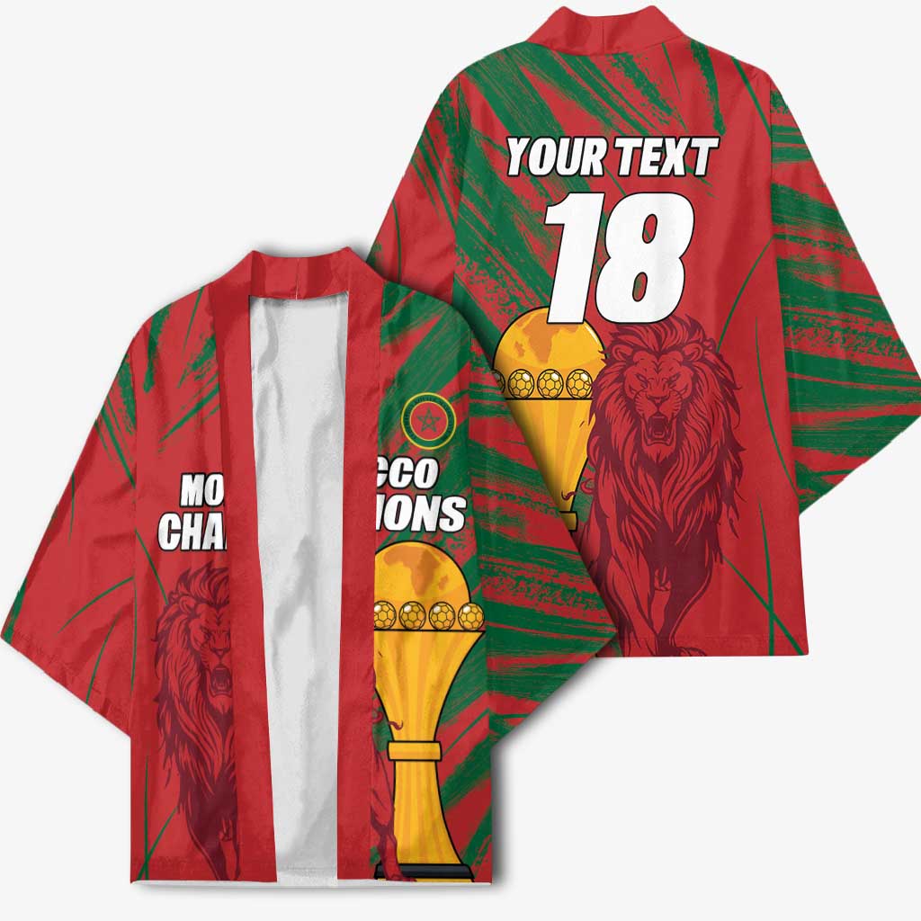 Custom Morocco Champions Football Kimono Atlas Lions Grunge Motif