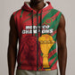 Custom Morocco Champions Football Sleeveless Zip Hoodie Atlas Lions Grunge Motif