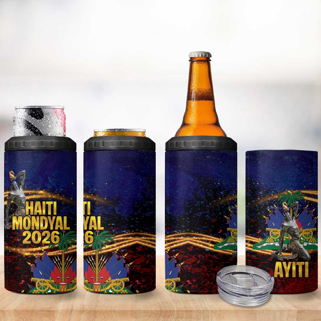 Haiti Mondyal 2026 4 in 1 Can Cooler Tumbler Proud to Be Haitian