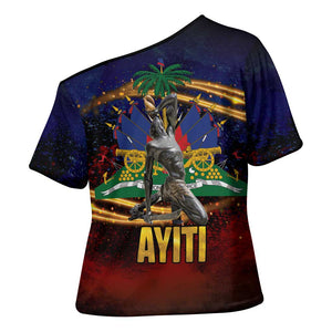 Haiti Mondyal 2026 Cross Shoulder Shirt Proud to Be Haitian