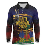 Haiti Mondyal 2026 Long Sleeve Polo Shirt Proud to Be Haitian