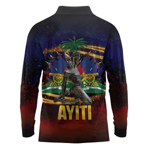 Haiti Mondyal 2026 Long Sleeve Polo Shirt Proud to Be Haitian