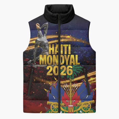 Haiti Mondyal 2026 Sleeveless Puffer Jacket Proud to Be Haitian