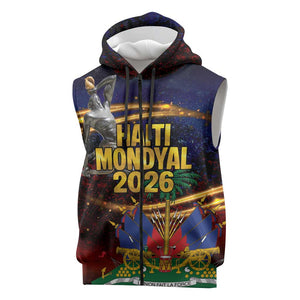 Haiti Mondyal 2026 Sleeveless Zip Hoodie Proud to Be Haitian
