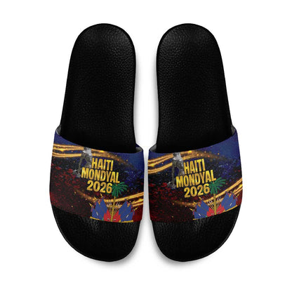 Haiti Mondyal 2026 Slide Sandals Proud to Be Haitian