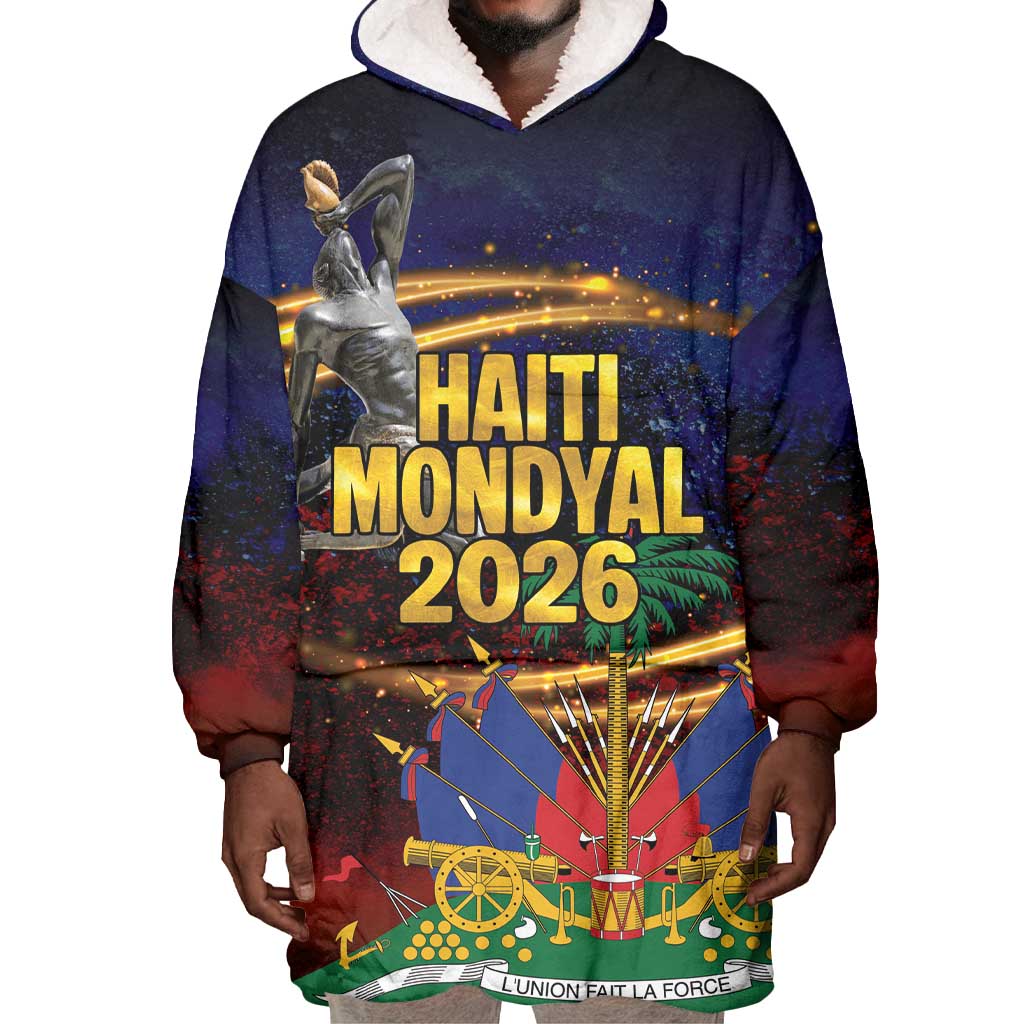 Haiti Mondyal 2026 Wearable Blanket Hoodie Proud to Be Haitian