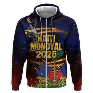 Haiti Mondyal 2026 Zip Hoodie Proud to Be Haitian