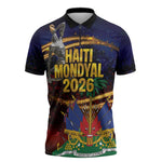 Haiti Mondyal 2026 Zipper Polo Shirt Proud to Be Haitian