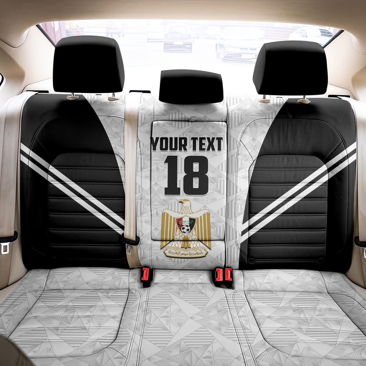 Custom Egypt Football Back Car Seat Cover 2026 Glory Run White Edition