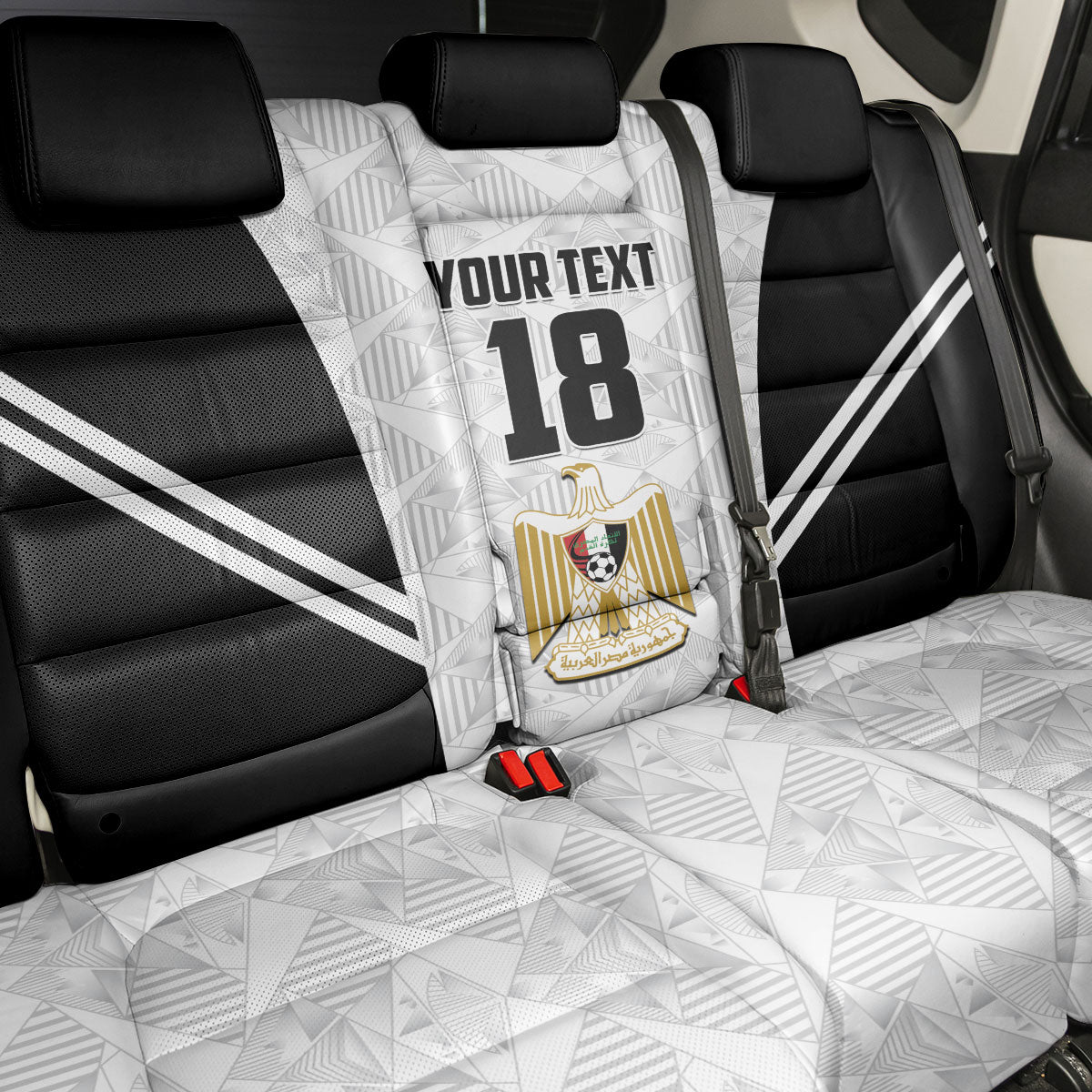 Custom Egypt Football Back Car Seat Cover 2026 Glory Run White Edition