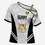 Custom Egypt Football Cross Shoulder Shirt 2026 Glory Run White Edition
