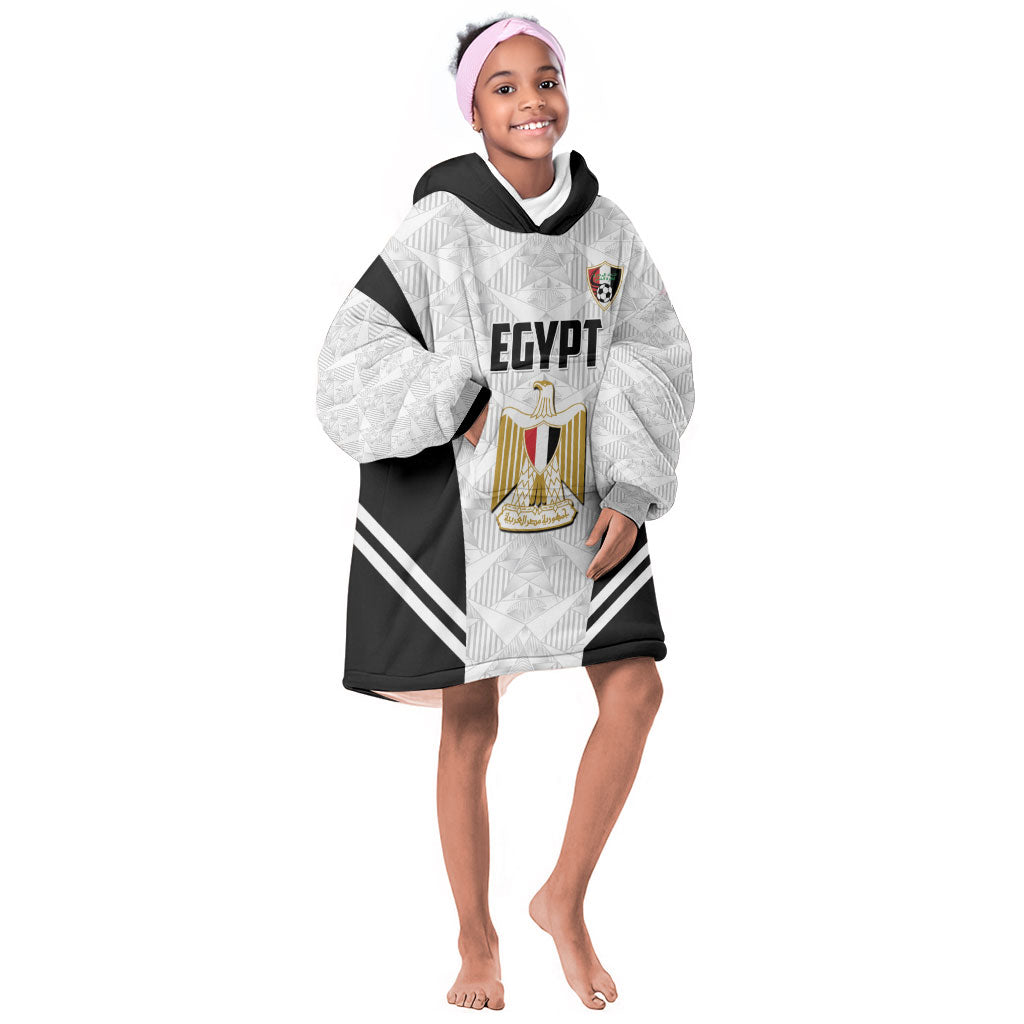 Custom Egypt Football Kid Wearable Blanket Hoodie 2026 Glory Run White Edition