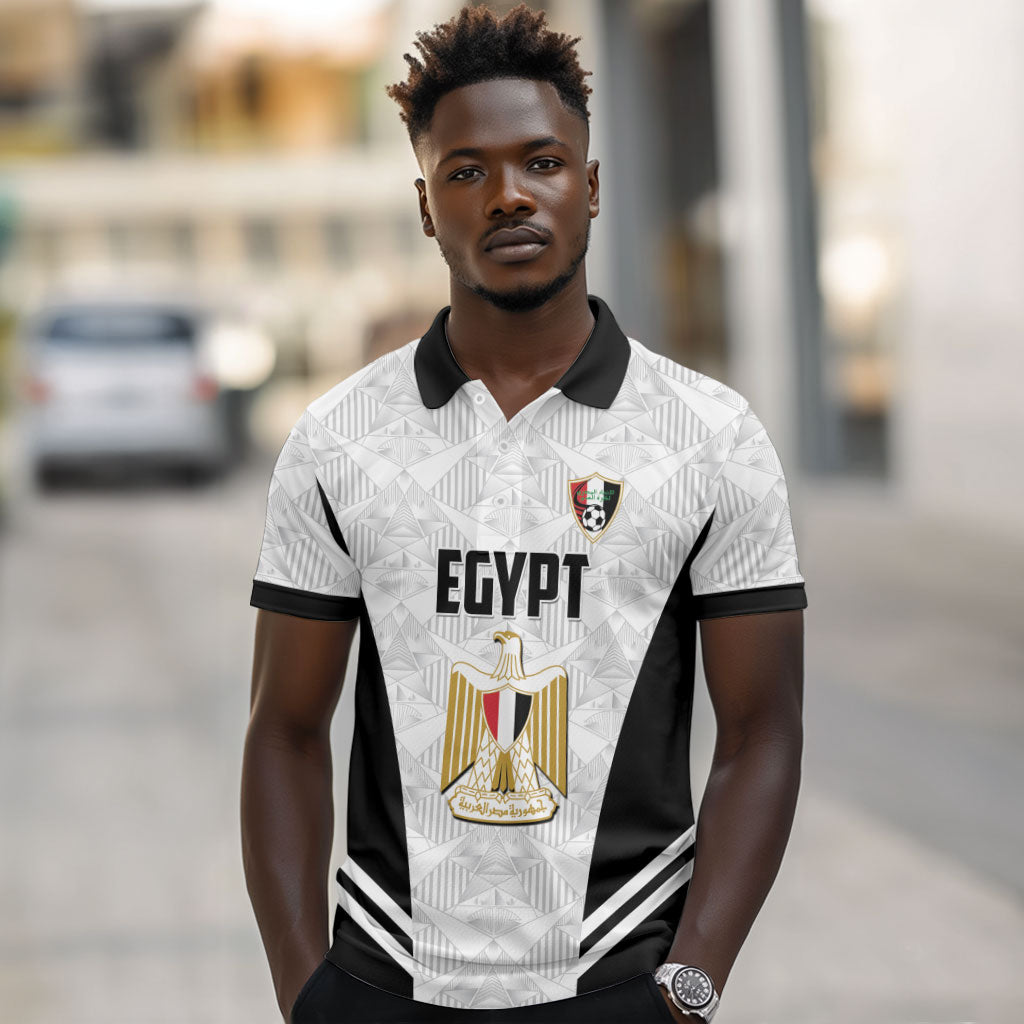 Custom Egypt Football Polo Shirt 2026 Glory Run White Edition