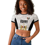 Custom Egypt Football Raglan Cropped T shirt 2026 Glory Run White Edition