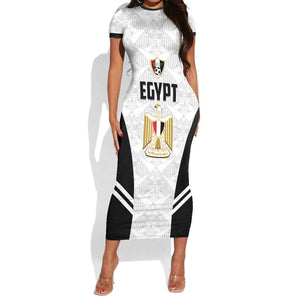 Custom Egypt Football Short Sleeve Bodycon Dress 2026 Glory Run White Edition