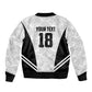 Custom Egypt Football Sleeve Zip Bomber Jacket 2026 Glory Run White Edition