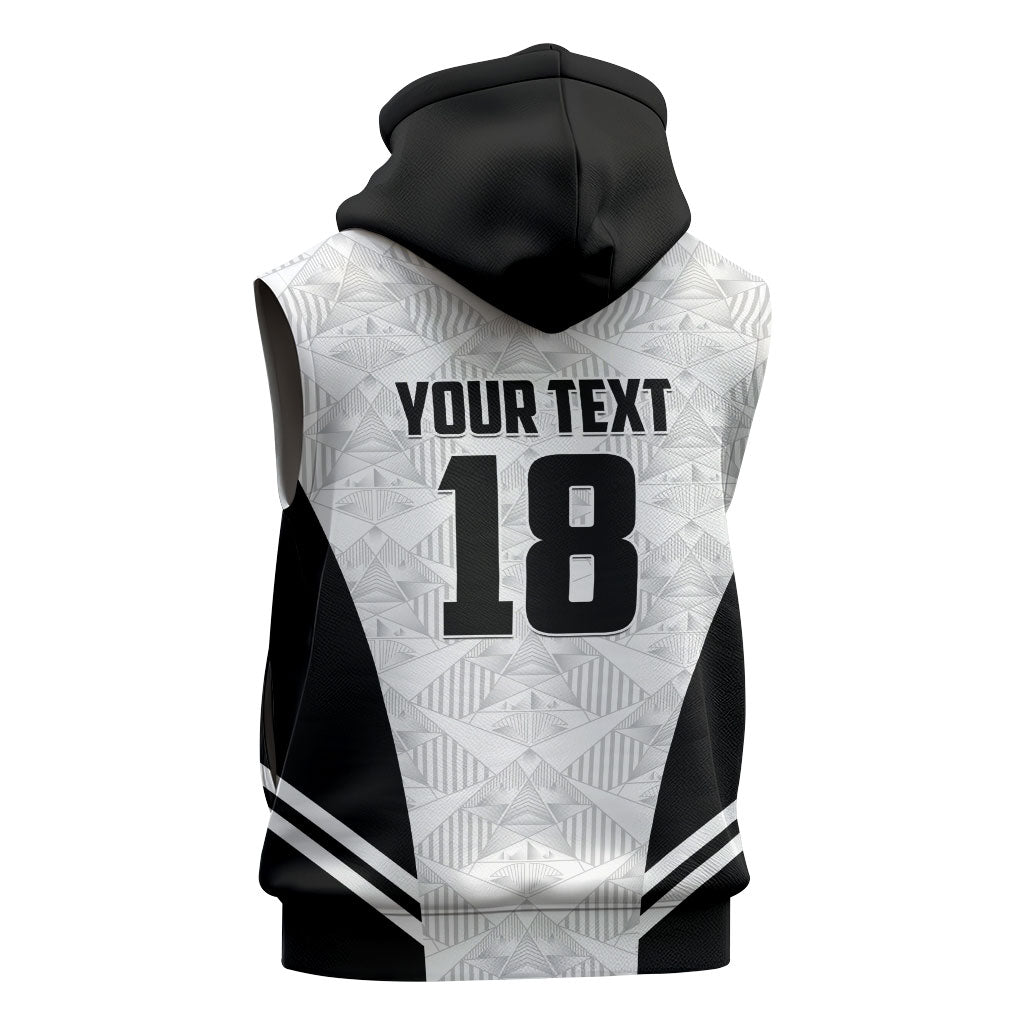 Custom Egypt Football Sleeveless Zip Hoodie 2026 Glory Run White Edition