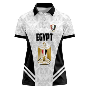 Custom Egypt Football Women Polo Shirt 2026 Glory Run White Edition