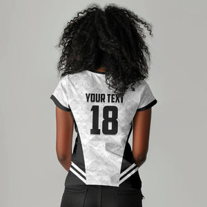 Custom Egypt Football Women V-Neck T-Shirt 2026 Glory Run White Edition