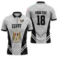 Custom Egypt Football Zipper Polo Shirt 2026 Glory Run White Edition