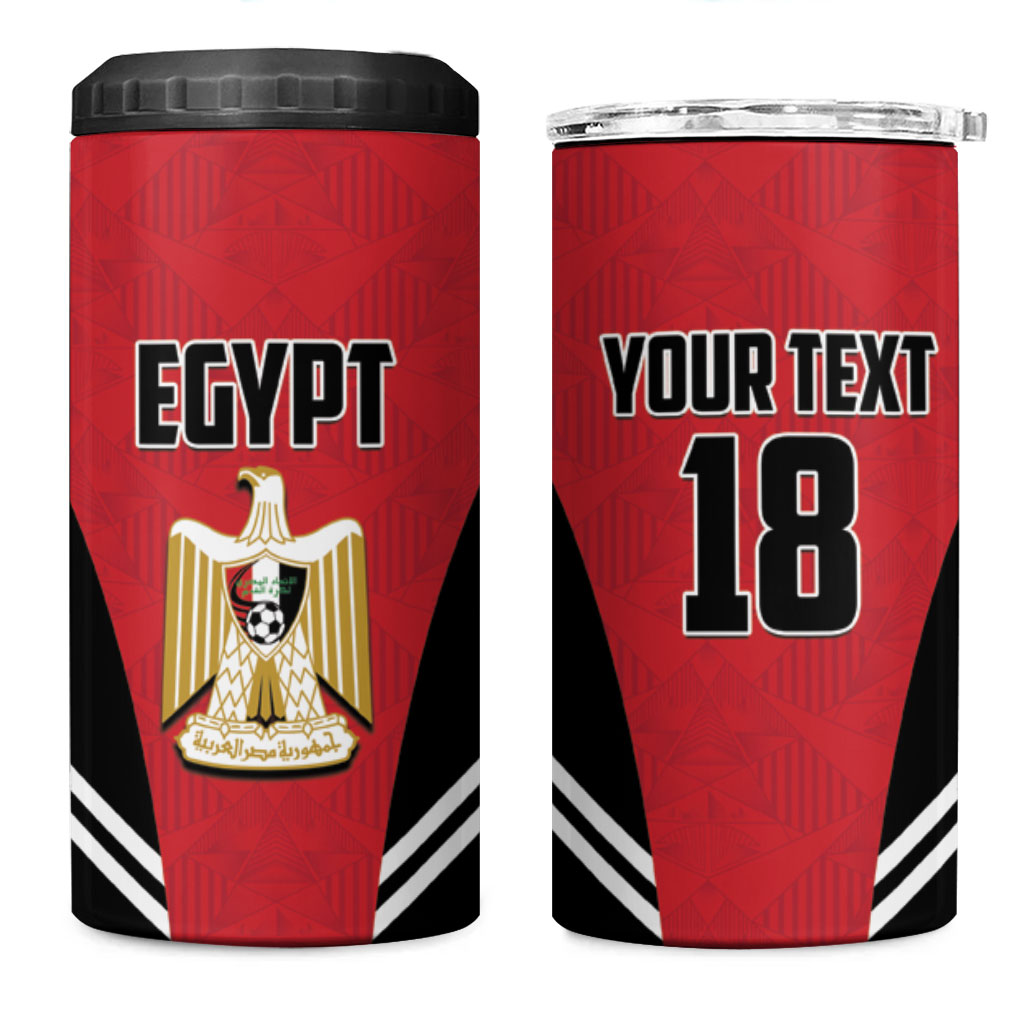 Custom Egypt Football 4 in 1 Can Cooler Tumbler 2026 Glory Run Red Edition