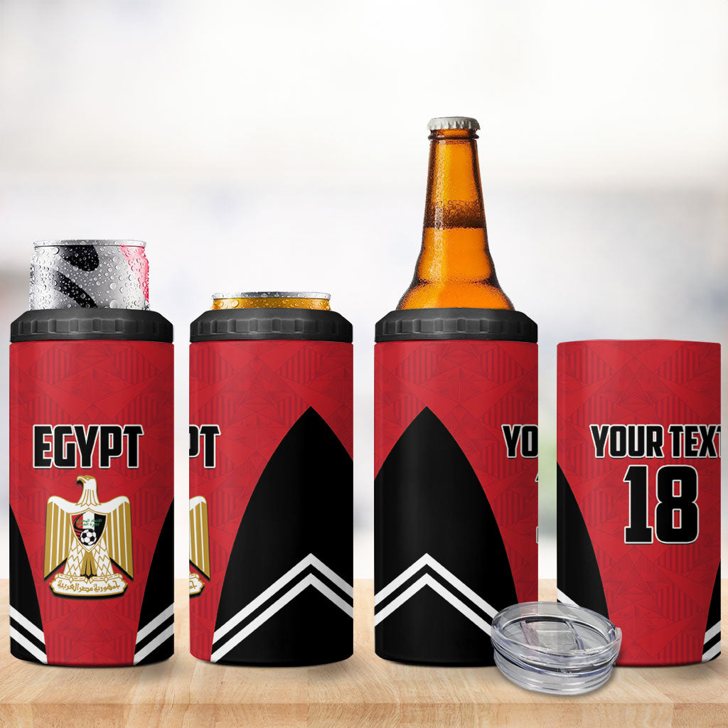 Custom Egypt Football 4 in 1 Can Cooler Tumbler 2026 Glory Run Red Edition