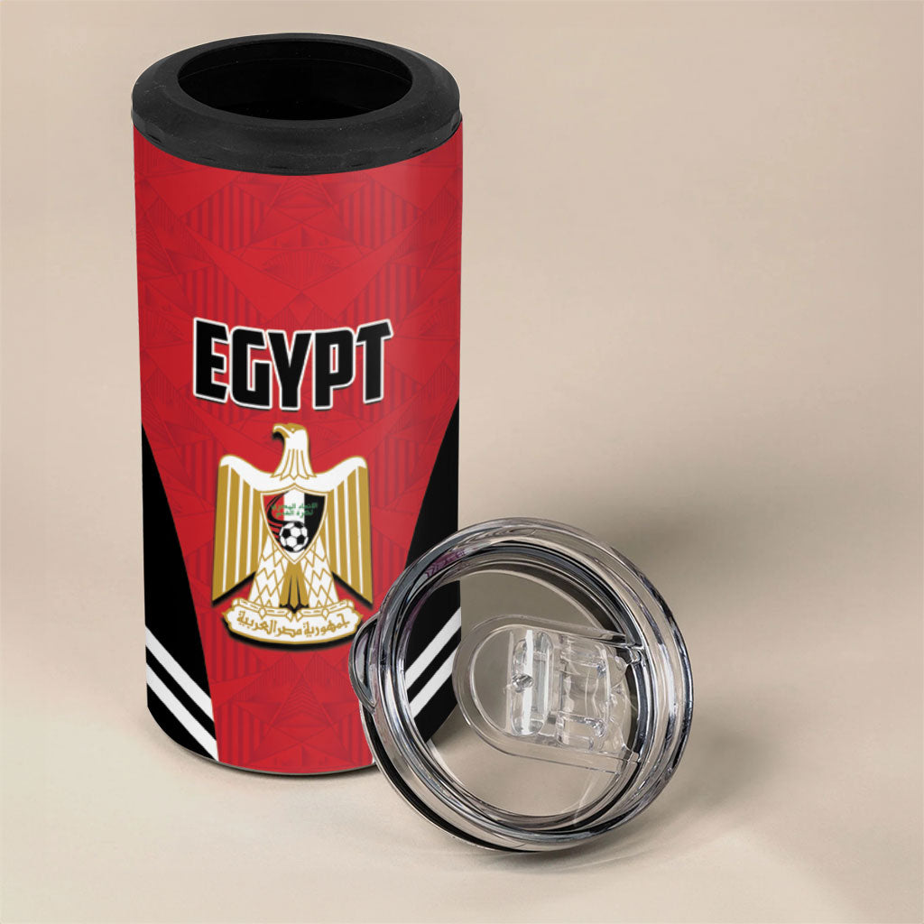 Custom Egypt Football 4 in 1 Can Cooler Tumbler 2026 Glory Run Red Edition