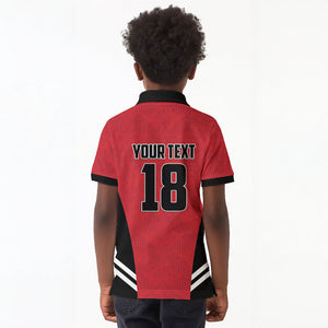 Custom Egypt Football Kid Polo Shirt 2026 Glory Run Red Edition