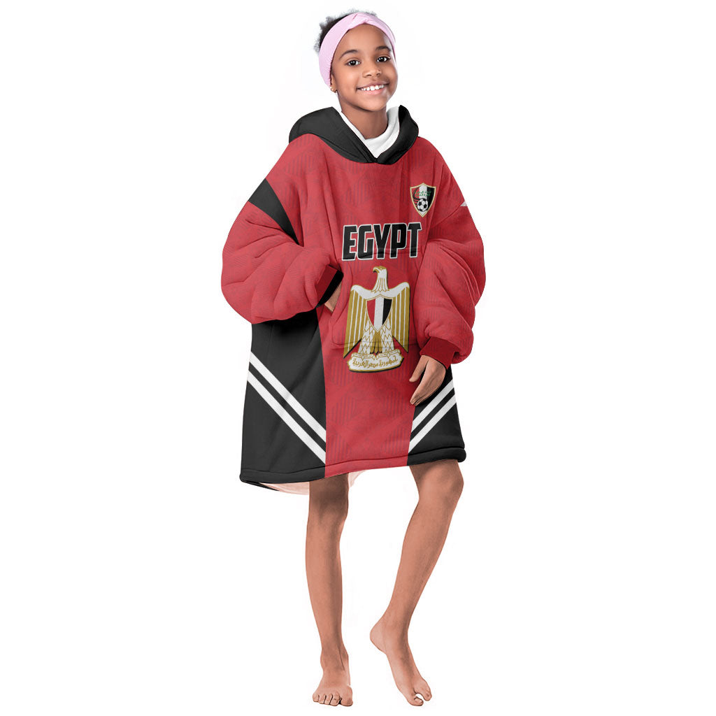 Custom Egypt Football Kid Wearable Blanket Hoodie 2026 Glory Run Red Edition