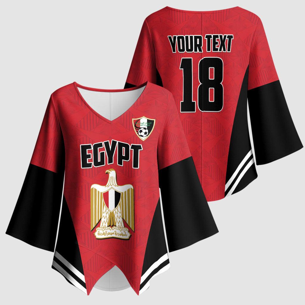 Custom Egypt Football Kimono Sleeve Blouse 2026 Glory Run Red Edition