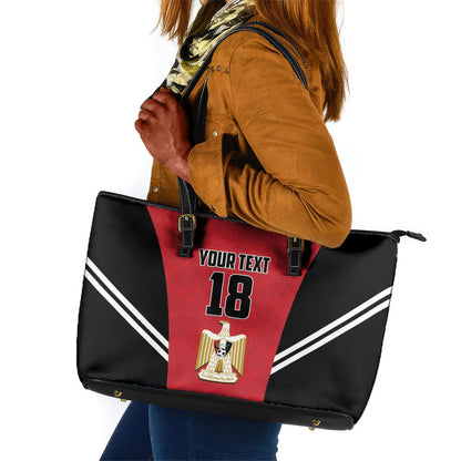 Custom Egypt Football Leather Tote Bag 2026 Glory Run Red Edition