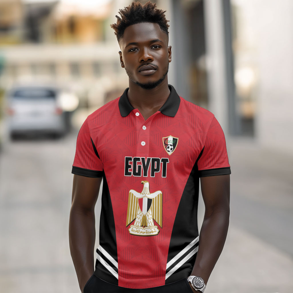 Custom Egypt Football Polo Shirt 2026 Glory Run Red Edition