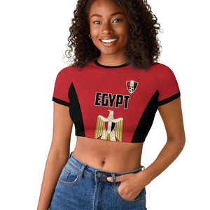 Custom Egypt Football Raglan Cropped T shirt 2026 Glory Run Red Edition