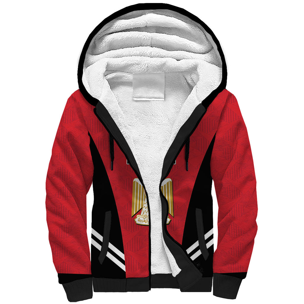Custom Egypt Football Sherpa Hoodie 2026 Glory Run Red Edition